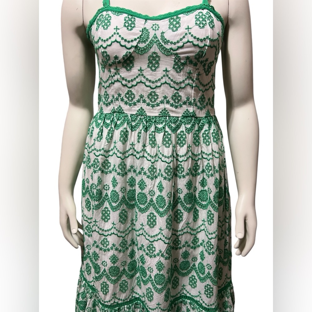 NWT Adrianna Papell Size 8 Eyelet Midi Dress Sleeveless Cotton - Picture 7 of 12